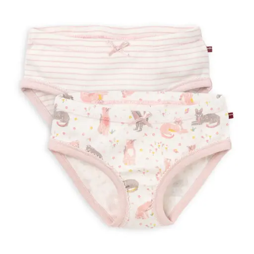 Pack braguitas niña 100% algodón orgánico GATOS