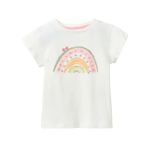 Camiseta algodón orgánico 100% m. corta para niñ Arcoíris