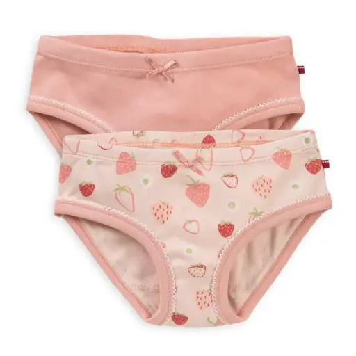 Pack braguitas niña 100% algodón orgánico FRESAS