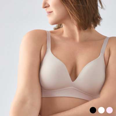 Non-wired organic cotton padded bra