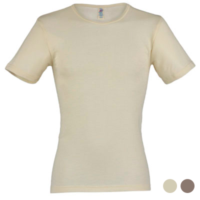 Camiseta interior lana merino y seda manga corta Hombre