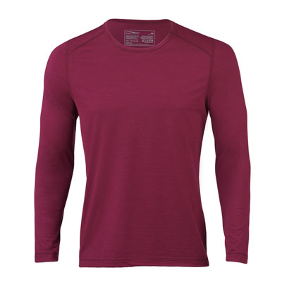 Merino wool and silk sport T-shirt, Burdeos