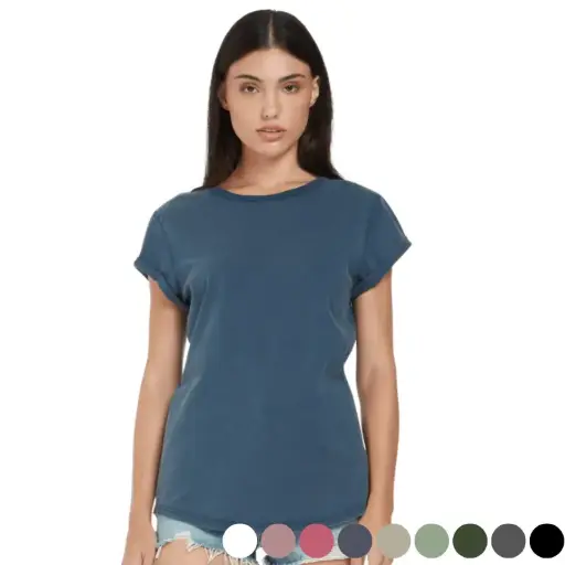 Camiseta algodon 100% para mujer manga corta