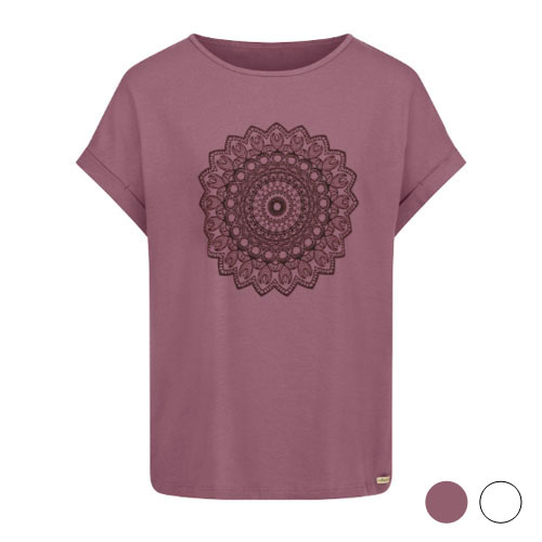 Camiseta algodón orgánico, mandala Lila